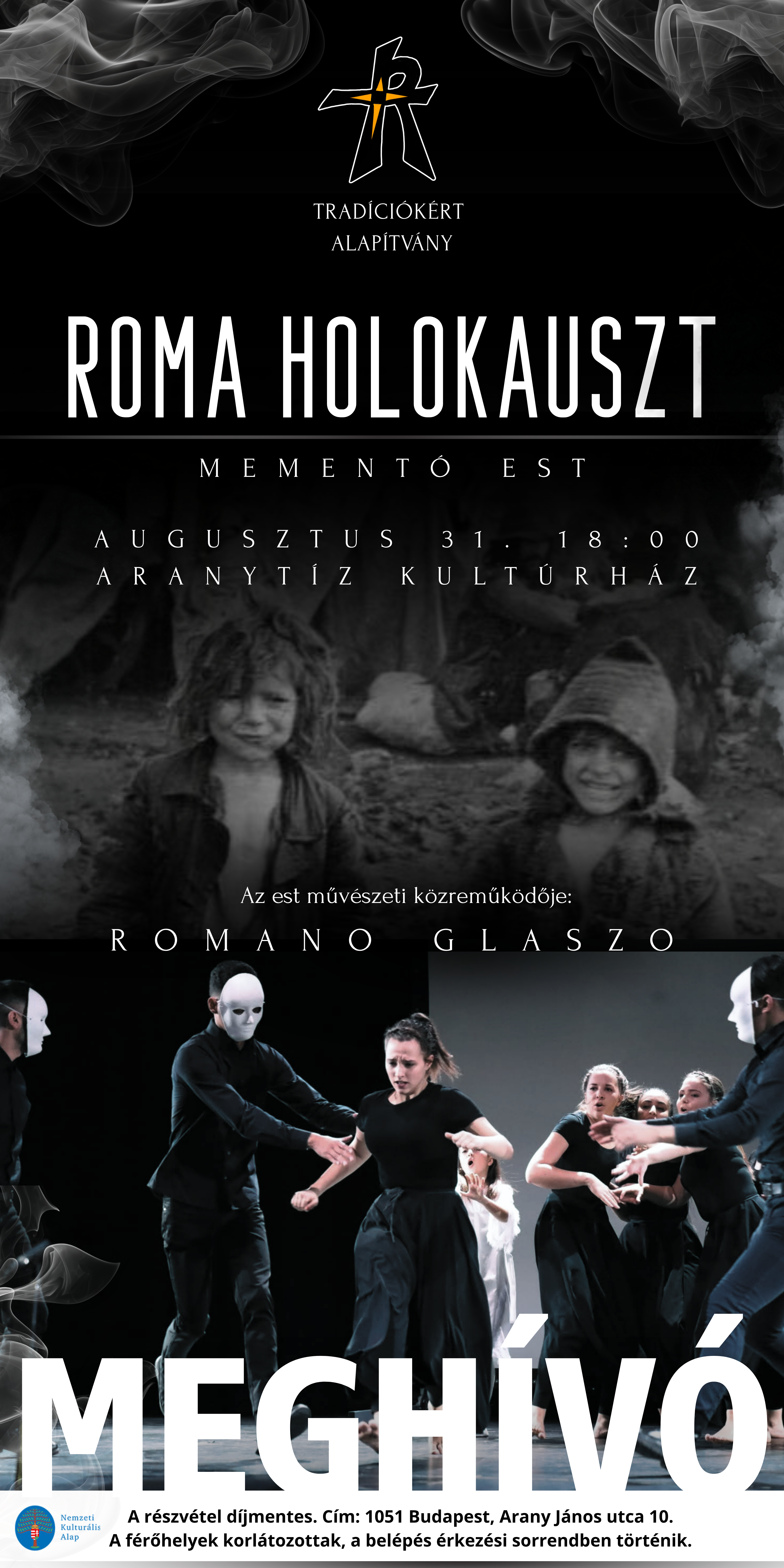 Roma Holokauszt Mementó Est meghívó
